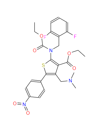 2-[(2 ,6-二氟苄基)乙氧基羰基氨基]-4-((二甲基氨基)甲基)-5-(4-硝基苯基)噻吩-3-甲酸乙酯