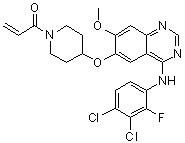 CAS 登录号：1092364-38-9, 1-[4-[[4-[(3,4-二氯-2-氟苯基)氨基]-7-甲氧基-6-喹唑啉基]氧基]-1-哌啶基]-2-丙烯-1-酮