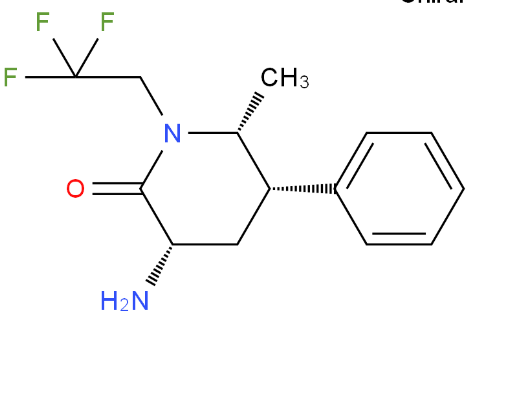 2-Piperidinone, 3-amino-6-methyl-5-phenyl-1-(2,2,2-trifluoroethyl)-, (3S,5S,6R)-