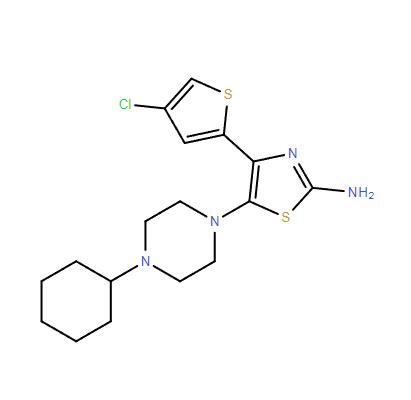 4-(4-氯噻吩-2-基)-5-(4-环己基哌嗪-1-基)噻唑-2-胺  570407-42-0