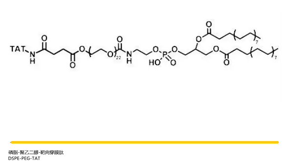 DSPE-PEG-TAT，磷脂-聚乙二醇-靶向穿膜肽TAT，一种磷脂PEG肽