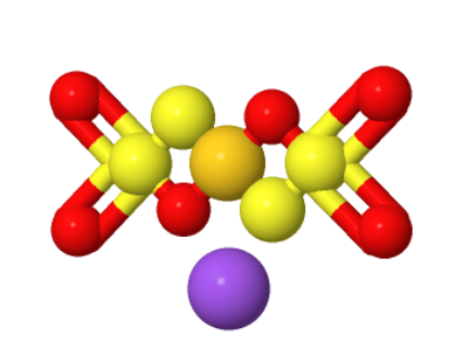 二(一硫代硫酸根合-K.O,K.S)金酸三纳