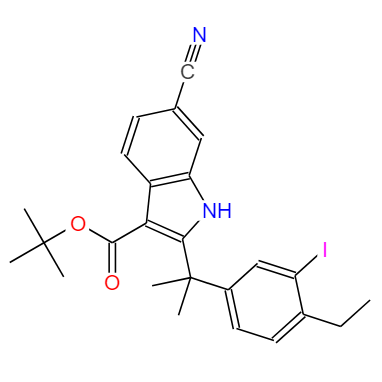 6-氰基-2-(2-(4-乙基-3-碘苯基)丙-2-基)-1H-吲哚-3-羧酸叔丁酯