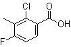 CAS 登录号：173315-54-3, 2-氯-4-氟-3-甲基苯甲酸