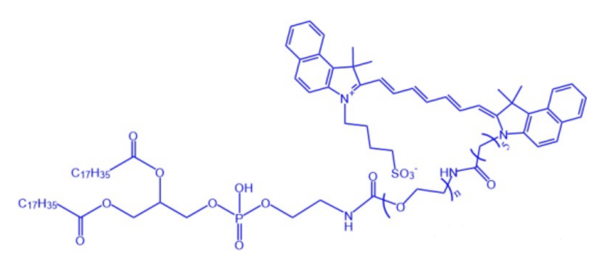 DSPE-PEG2K-ICG 二硬脂酰基磷脂酰乙醇胺-聚乙二醇-吲哚菁绿 ICG-PEG-DSPE