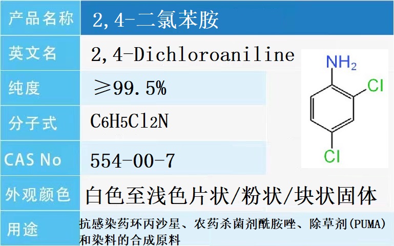 生产工厂销售2,4-二氯苯胺