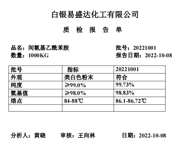 供应间氨基乙酰苯胺