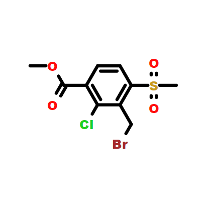 2-氯-3-溴甲基-4-甲磺酰基苯甲酸甲酯；120100-44-9