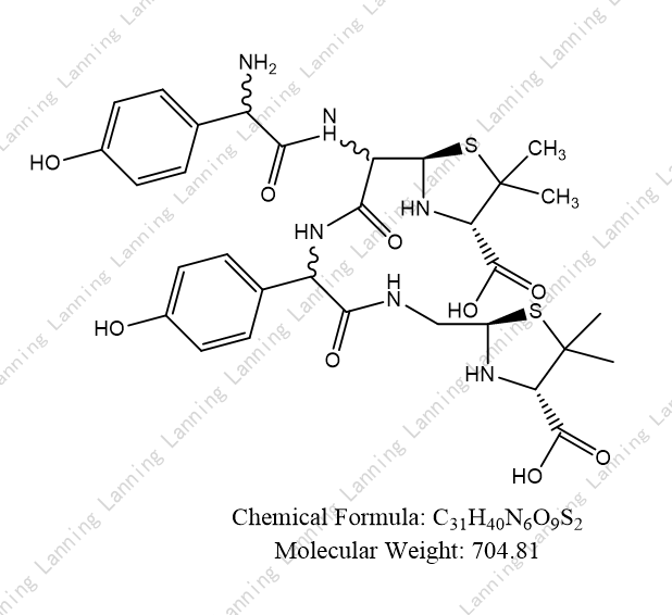 阿莫西林噻唑酸与阿莫西林脱酸噻唑酸二聚体1,2,3,4混合物