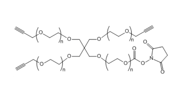 4-ArmPEG-(3Alkyne-1NHS) 四臂聚乙二醇-(三个炔基一个活性酯)