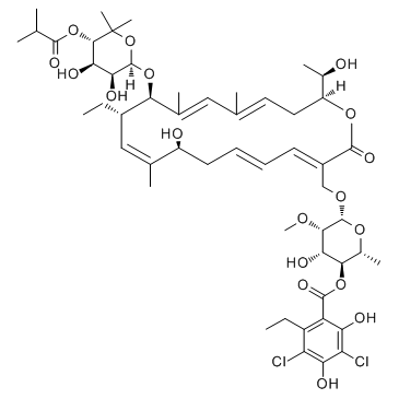 非达霉素	 fidaxomicin   873857-62-6