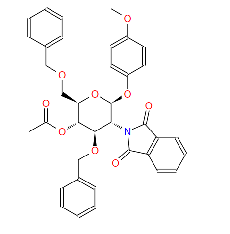 4-甲氧苯基4-O-乙酰基-3,6-二-O-苄基-2-脱氧-2-苯二甲酰亚氨基-Β-D-吡喃葡萄糖苷