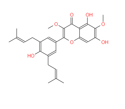 5,7,4'-三羟基-3,6-二甲氧基-3',5'-二异戊烯基黄酮 1246926-08-8
