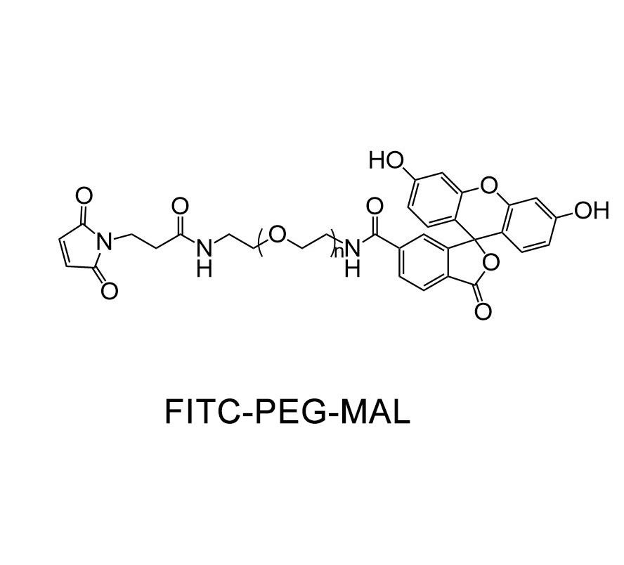 荧光素-聚乙二醇-马来酰亚胺；FITC-PEG-MAL；Fluorescein-PEG-Maleimide