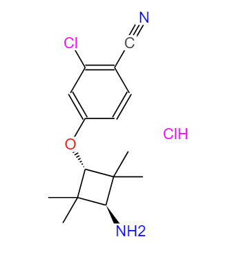 4-((1r,3r)-3-amino-2,2,4,4-tetramethylcyclobutoxy)-2-chlorobenzonitrile hydrochloride 1818885-55-0