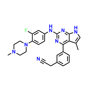 3-[2-[[3-氟-4-(4-甲基-1-哌嗪基)苯基]氨基]-5-甲基-7H-吡咯并[2,3-D]嘧啶-4-基]苯乙腈