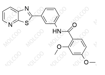 2，4-二甲氧基-N-(3-噻唑并[5，4-b]吡啶-2-基苯基)苯甲酰胺  863589-44-0