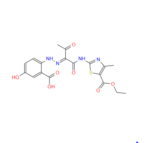 噻唑羧酸-2-[[2-[2-（2-羧基-4-羟基苯基）肼亚基]-1，3-二氧代丁基]氨基]-4-甲基-5-乙酯