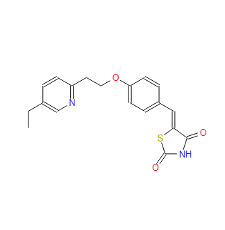 5-(4-(2-(5-乙基吡啶-2-基)乙氧基)苯亚甲基)噻唑烷-2,4-二酮 627502-58-3