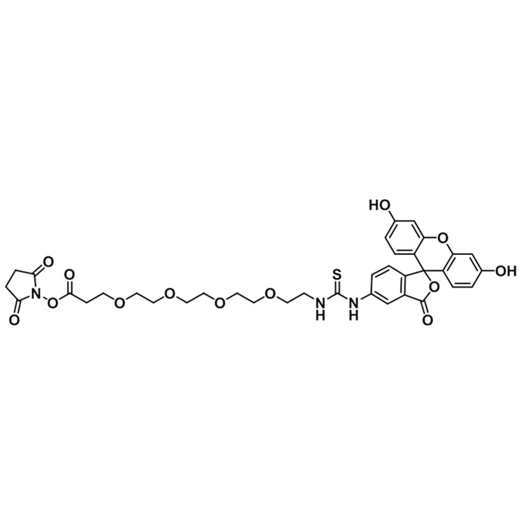 Fluorescein-PEG4-NHS，5-荧光素-四聚乙二醇-活性酯