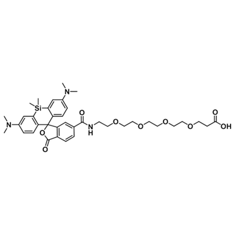SiR-PEG4-COOH，硅基罗丹明-四聚乙二醇-羧基，SiR-PEG4-acid