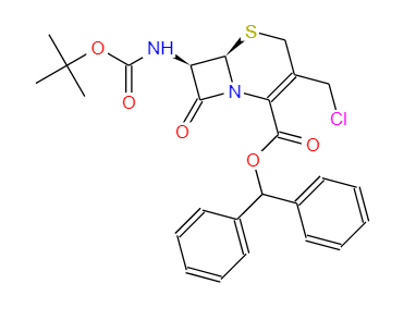 7β-叔丁氧羰基氨基-3-氯甲基-3-头孢烯-4-羧酸二苯甲酯