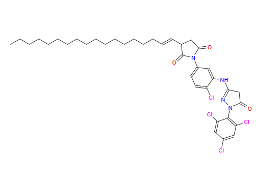 55697-65-9；	1-[4-氯-3-[[4,5-二氯-5-氧代-1-(2,4,6-三氯苯基)-1H-吡唑-3-基]-氨基]苯基]-3-(1-十八烯基)-2,5-吡咯烷二酮