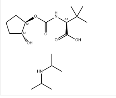 L-Valine, N-[[[(1R,2R)-2-hydroxycyclopentyl]oxy]carbonyl]-3-methyl-, compd. with N-(1-methylethyl)-2-propanamine (1:1)