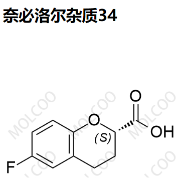 奈必洛尔杂质34  (S)-6-fluorochroman-2-carboxylic acid   	129101-36-6