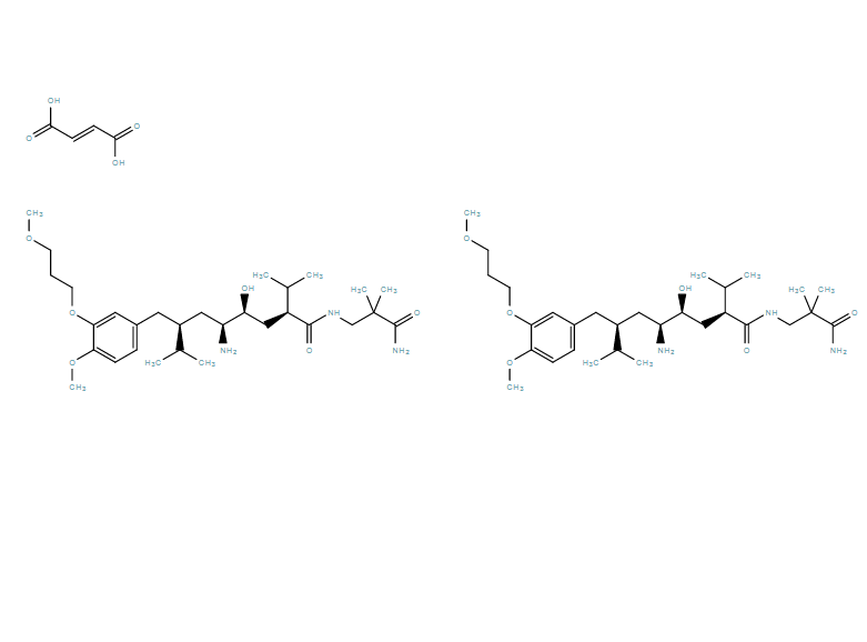 (2S,4S,5S,7S)-5-氨基-N-(3-氨基-2,2-二甲基-3-氧代丙基)-4-羟基-2-异丙基-7-(4-甲氧基-3-( 3-甲氧基丙氧基)苄基)-8-甲基壬酰胺半富马酸盐