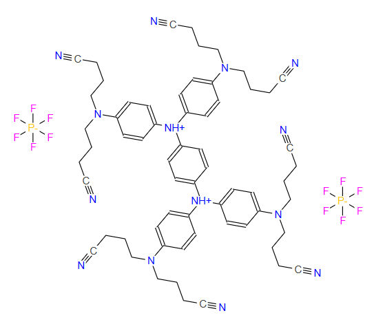 253267-46-8；N、 N，N''，N''-四[4-双（3-氰基丙基）氨基苯基]-对苯二胺鎓二六氟磷酸盐