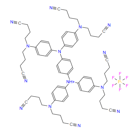 253267-38-8；N、 N，N''，N''-四[4-双（3-氰基丙基）氨基苯基]-对苯二胺六氟磷酸盐