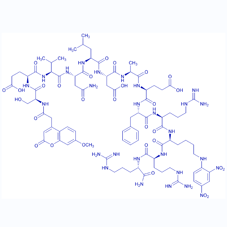 荧光共振能量转移 FRET底物多肽/438625-61-7/MCA-SEVNLDAEFR-K(Dnp)-RR,amide