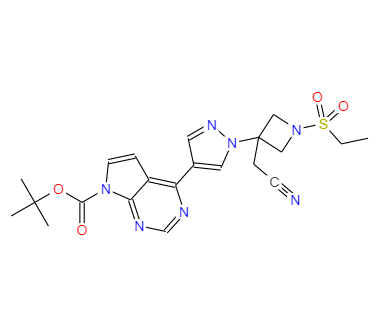 4-[1-[3-(cyanomethyl)-1-(ethylsulfonyl)-3-azetidinyl]-1H-pyrazol-4-yl]-7H-Pyrrolo[2,3-d]pyrimidine-7-carboxylic acid 1,1-dimethylethyl ester