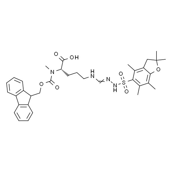 Fmoc-N-Me-Arg(pbf)-OH，芴甲氧羰基-N-甲基-L-精氨酸(磺酰基)
