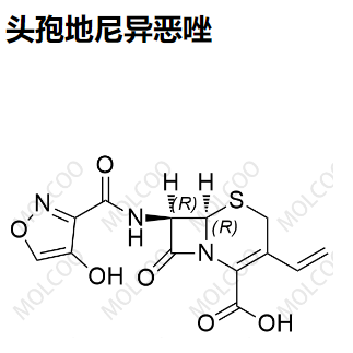 头孢地尼异恶唑   1330164-22-1   C13H11N3O6S 