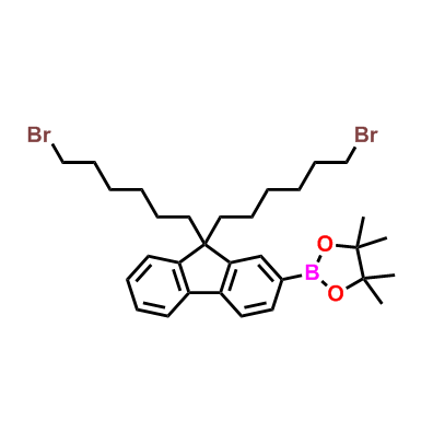 2-(9,9-双(6-溴己基)-9H-芴-2-基)-4,4,5,5-四甲基-1,3,2-硼酸酯