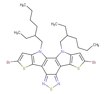 2,8-二溴-10,11-双（2-乙基己基）-10,11-二氢-[1,2,5]噻二唑[3,4-e]噻吩并[2'，3':4,5]吡咯并[3,2-g]噻吩并[3,2-b]吲哚