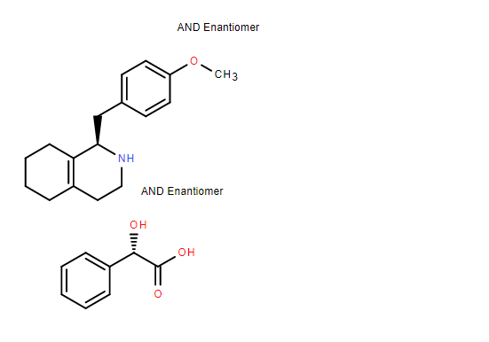 (S)-乙醇酸与(R)-1，2，3，4，5，6，7，8-八氢-1-[(4-甲氧基苯基)甲基]异喹啉的化合物(1:1)