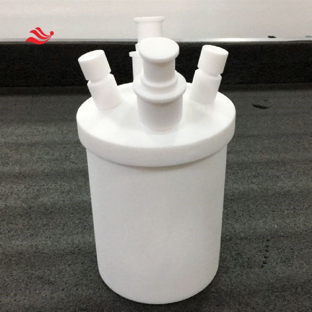 高纯四氟材质蒸馏冷凝装置包含烧瓶冷凝器收集瓶带夹套耐腐蚀可定制