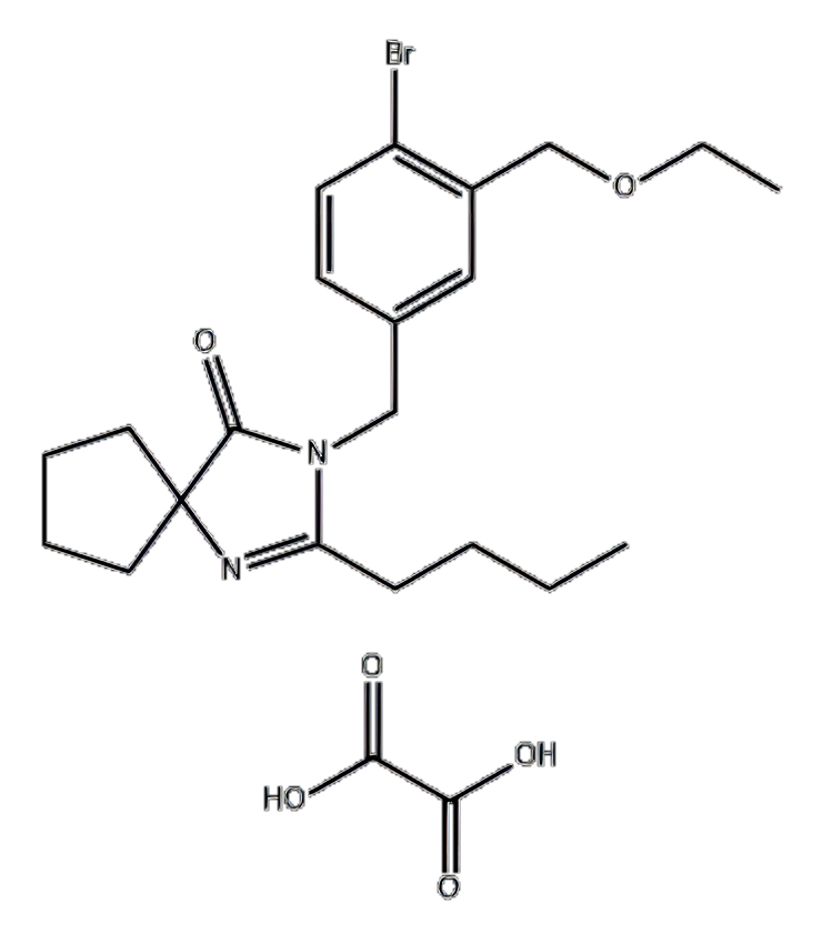 3-(4-bromo-3-(ethoxymethyl)benzyl)-2-butyl-1,3-diazaspiro[4.4]non-1-en-4-one,ethanedioate (1:2)