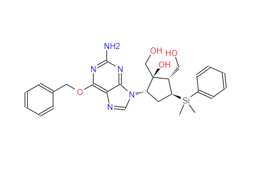 [(1S,2S,3S,5S)-5-[2-氨基-6-(苄氧基)-9H-嘌呤-6-基]-3-(二甲基苯基硅烷基)-1-羟基环戊烷]-1,2-二甲醇 701278-05-9