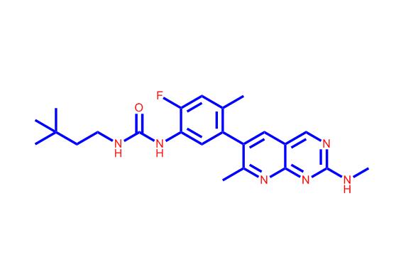 1-(3,3-二甲基丁基)-3-(2-氟-4-甲基-5-(7-甲基-2-(甲胺基)吡啶并[2,3-d]嘧啶-6-基)苯基)脲1454682-72-4