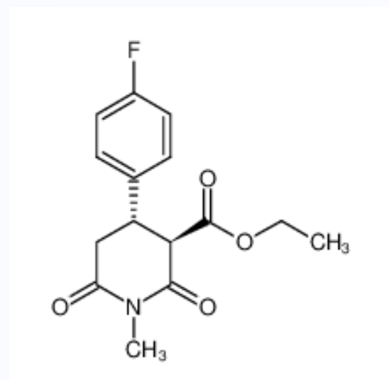 反式-3-乙氧基甲酰-4-(4-氟苯基)-N-甲基哌啶-2,6-二酮	