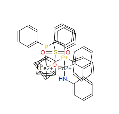 1445086-28-1；甲磺酸[1,1‘-双(二苯基膦)二茂铁](2'-氨基-1,1'-联苯-3-基)钯(II)