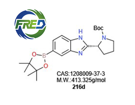 (S)-2-(6-(4-(4,4,5,5-四甲基-1,3,2-二氧杂硼环烷-2-基)-1H-苯并[d]咪唑-2-基)吡咯烷-1-羧酸叔丁酯 1208009-37-3