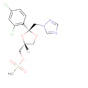 cis-甲磺酸-[2-(2,4-二氯苯基)-2-(1H-1,2,4-三唑-1-基甲基)-1,3- 二氧戊环-4-基]甲酯 67914-86-7