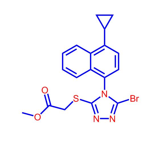 2-[[5-溴-4-(4-环丙基萘-1-基)-4H-1,2,4-三唑-3-基]硫基]乙酸甲酯878671-99-9