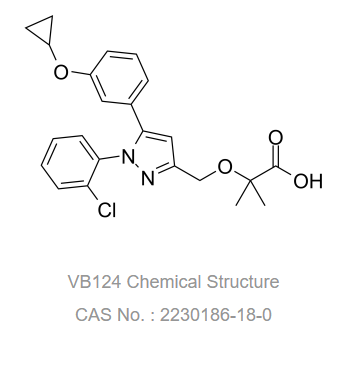 VB124是一种有效的选择性MCT4抑制剂。VB124可能将糖酵解碳通量重定向至线粒体丙酮酸氧化。