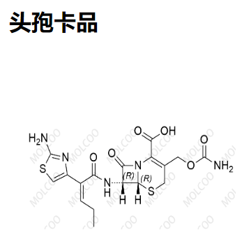 头孢卡品  	135889-00-8   	C17H19N5O6S2 